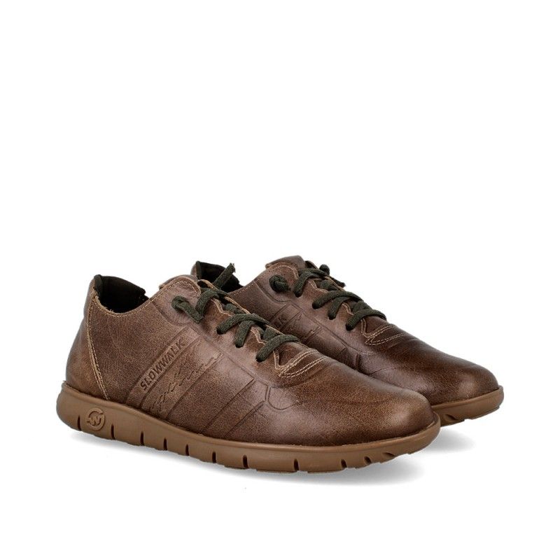 SNEAKERS MORVI CUERO-MARRON